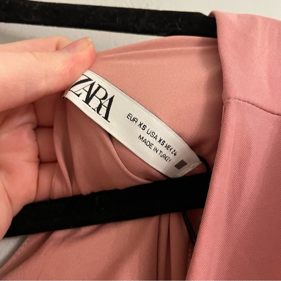NWT Zara Tie Front Cut-Out Pink Open Back Midi Dress 2298/171/620 - Picture 7 of 9